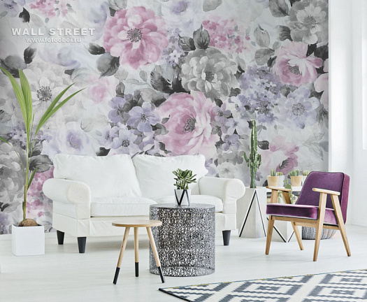 Фотообои в интерьере артикул Floreale 47, FLOREALE, Wall street